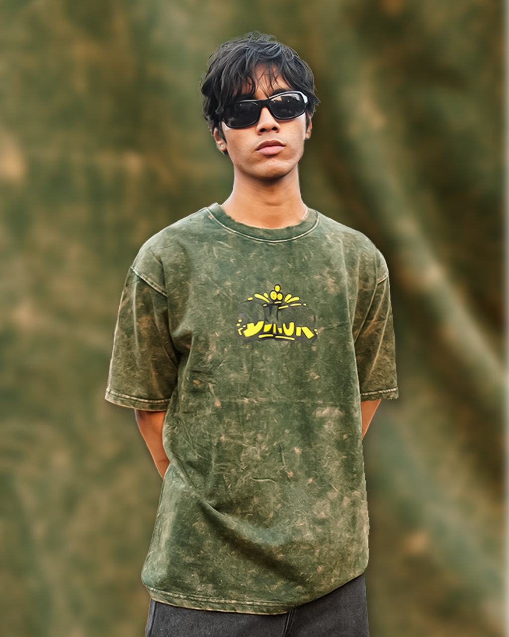 Dope Stuff Green Burnout Oversized T-Shirt