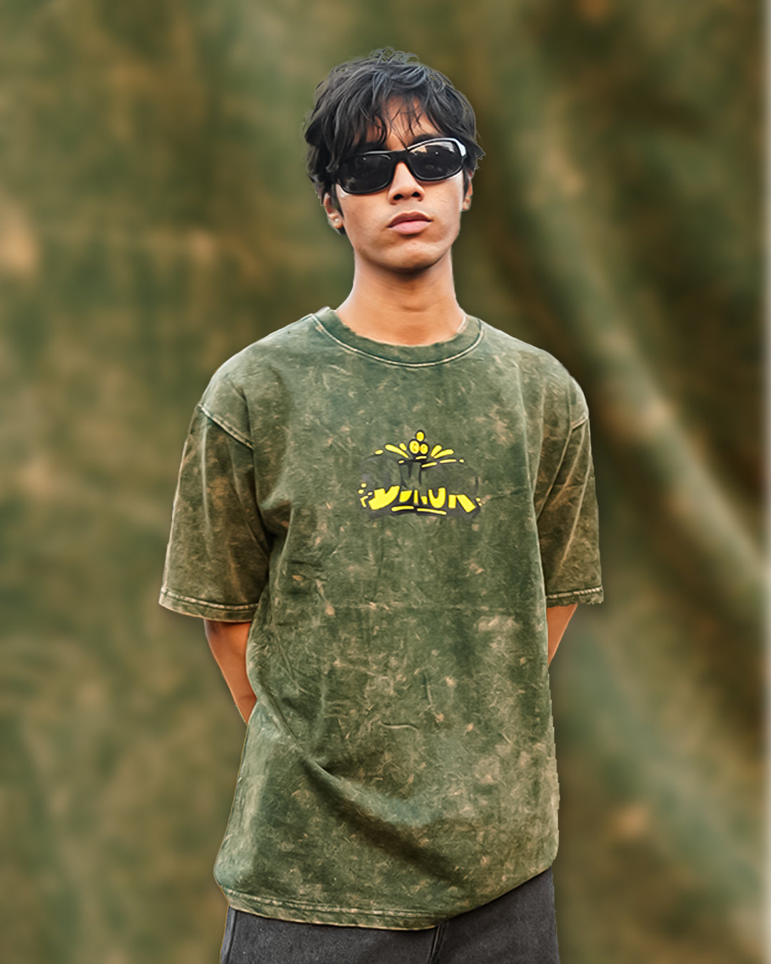 Dope Stuff Green Burnout Oversized T-Shirt