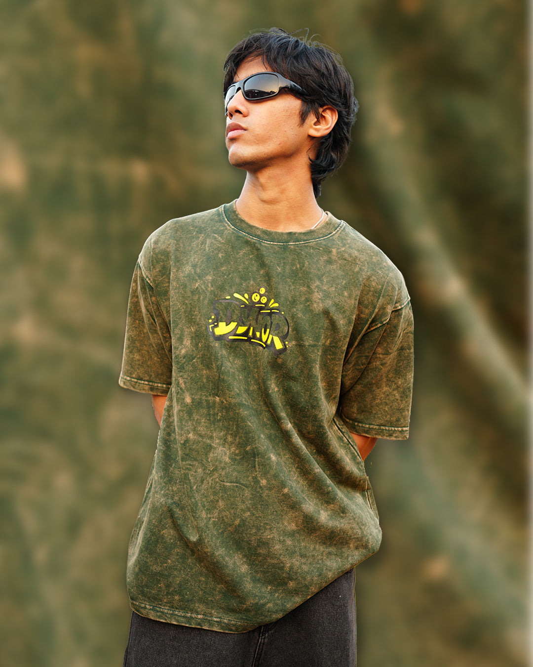 Dope Stuff Green Burnout Oversized T-Shirt