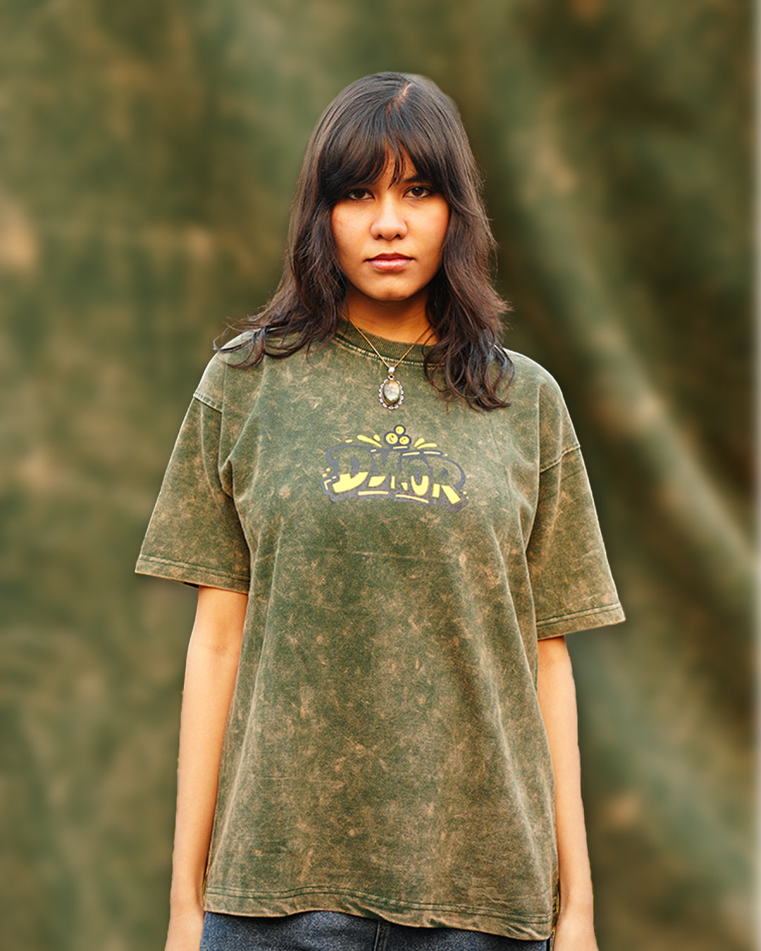 Dope Stuff Green Burnout Oversized T-Shirt