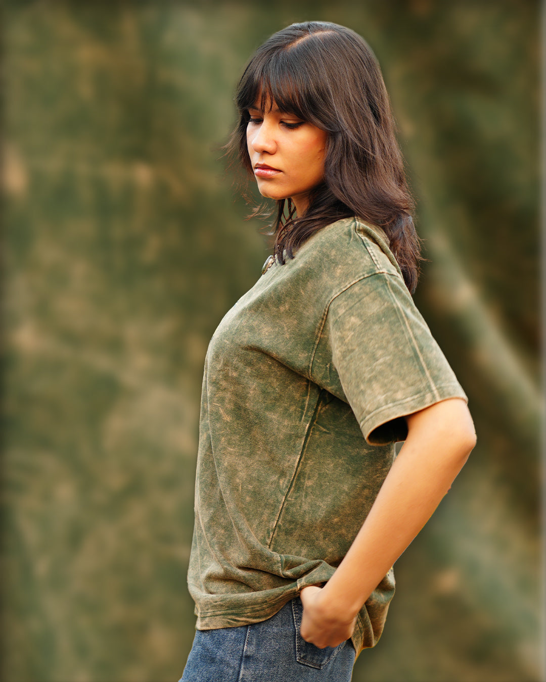 Dope Stuff Green Burnout Oversized T-Shirt