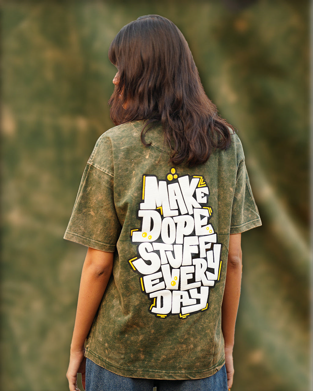 Dope Stuff Green Burnout Oversized T-Shirt