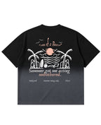 Black Ombré Wash Boxy Fit T-shirt Back Design