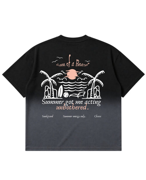 Black Ombré Wash Boxy Fit T-shirt Back Design