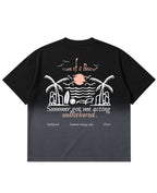 Black Ombré Wash Boxy Fit T-shirt Back Design