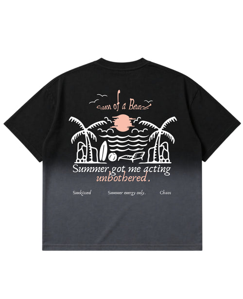 Black Ombré Wash Boxy Fit T-shirt Back Design