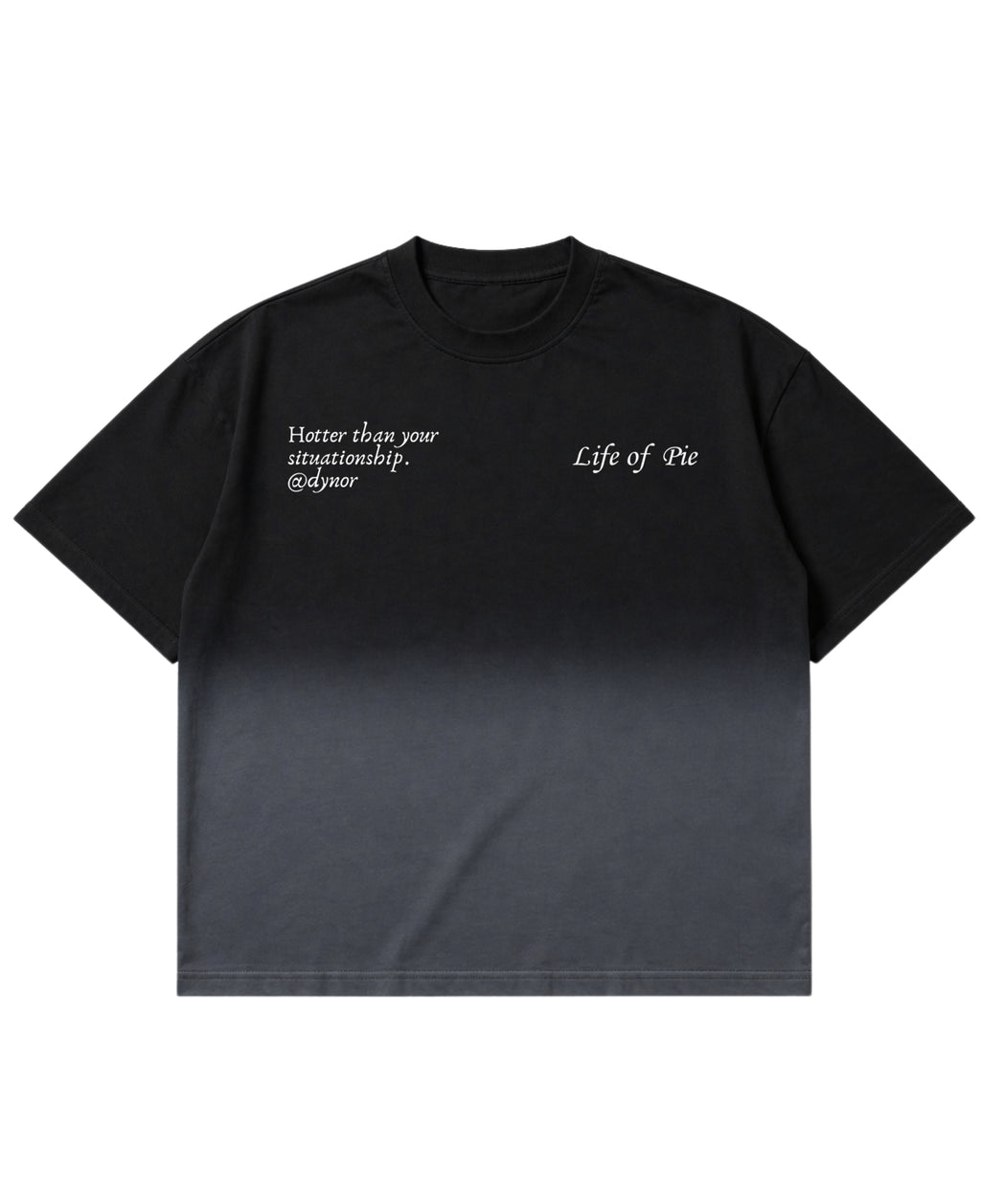 Black Ombré Wash Boxy Fit T-shirt Front Design