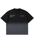 Black Ombré Wash Boxy Fit T-shirt Front Design