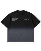 Black Ombré Wash Boxy Fit T-shirt Front Design