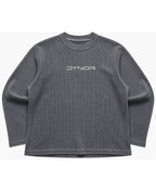 Acidwash waffle knit oversized full-sleeve Front Design