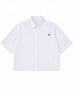 Blue Striped Oxford Boxy Shirt Front Design
