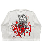 White Henley waffle knit Back Design