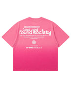 Pink Sunfade Ombré Wash Boxy Fit T-shirt Back Design