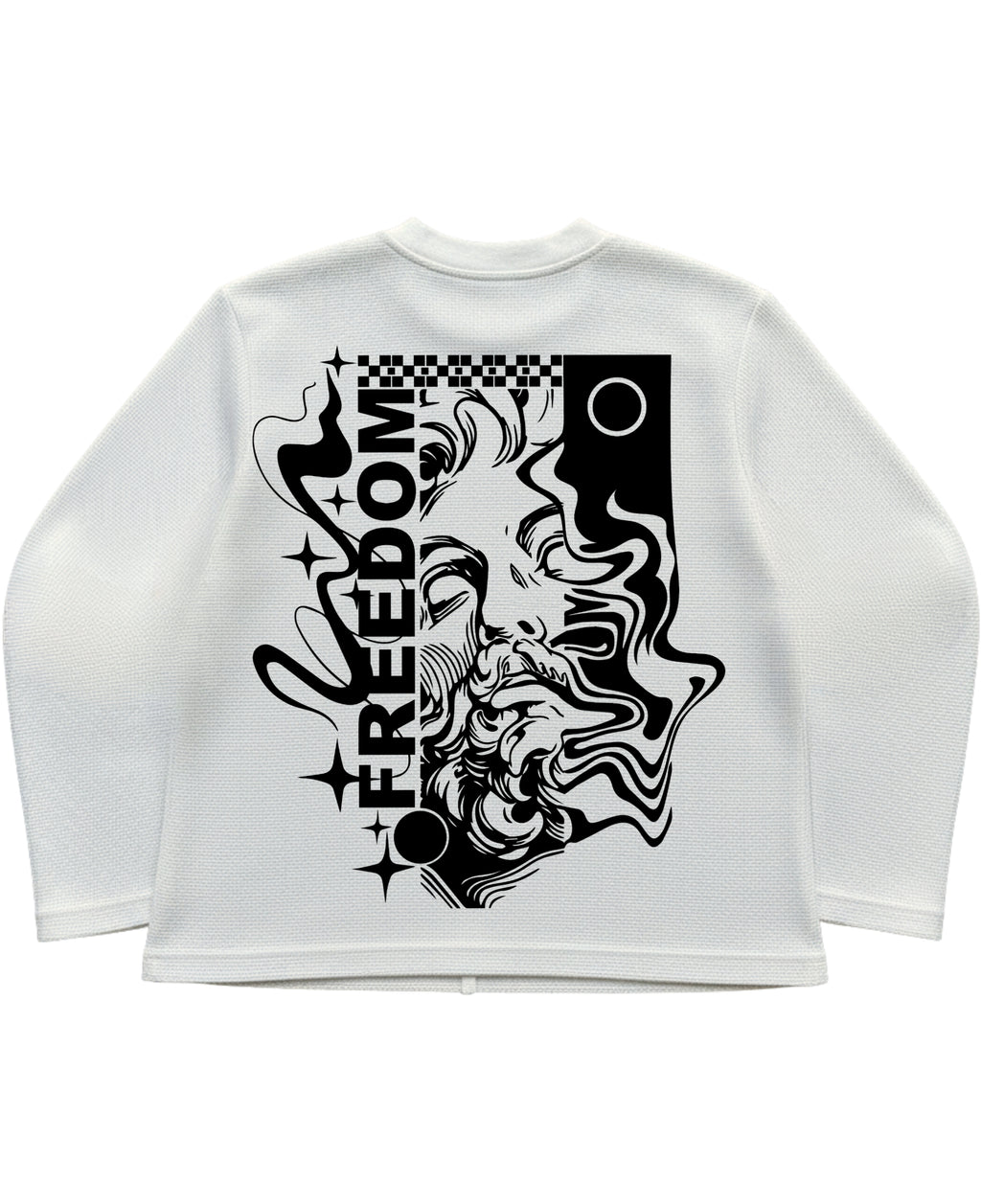 Off-white waffle knit oversized full-sleeve Back Design