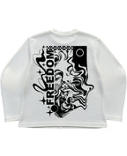 Off-white waffle knit oversized full-sleeve Back Design