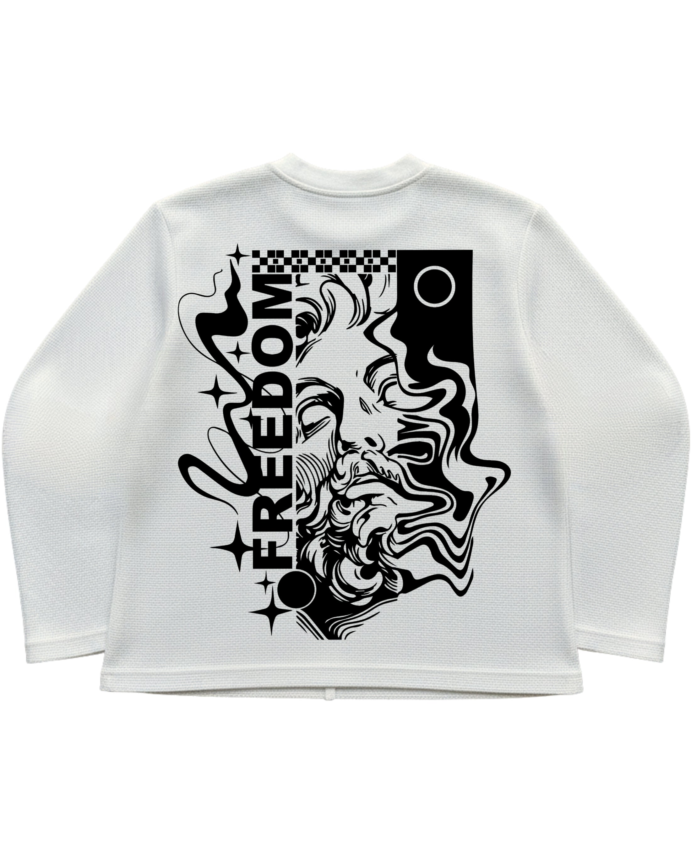 Off-white waffle knit oversized full-sleeve Back Design