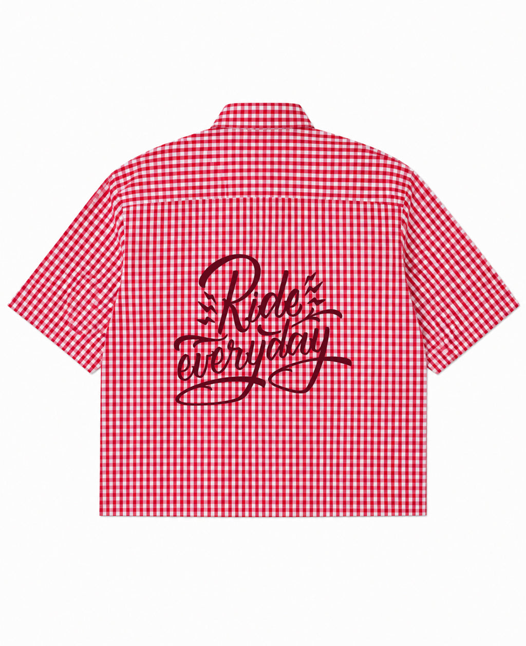 Red Picnic Oxford Boxy Shirt Back Design