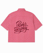 Red Picnic Oxford Boxy Shirt Back Design