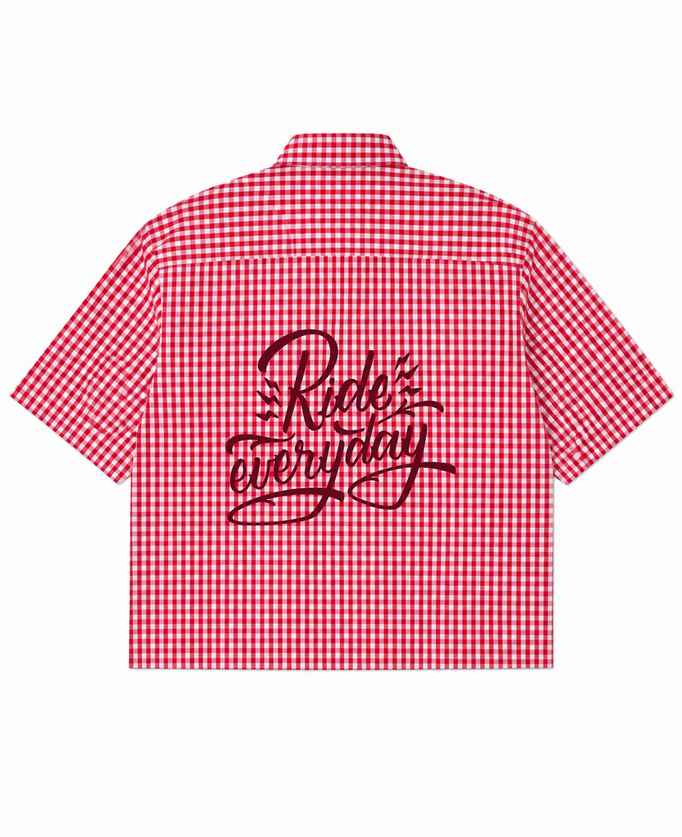 Red Picnic Oxford Boxy Shirt Back Design